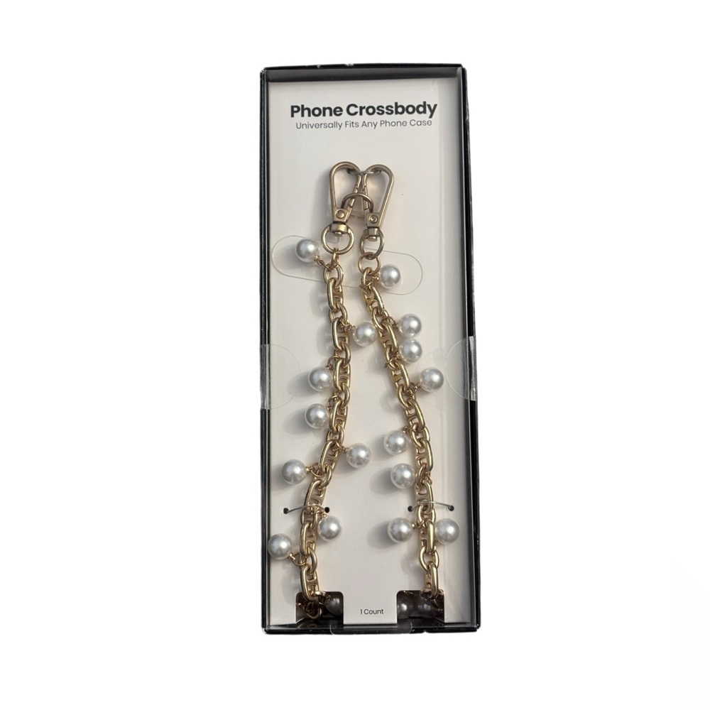Gold and Pearl Phone Crossbody Chain Universal